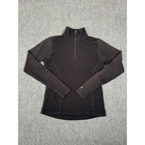 Smartwool Women Merino Wool Long Sleeve 1/4 Zip Top Size Medium Black Base Layer